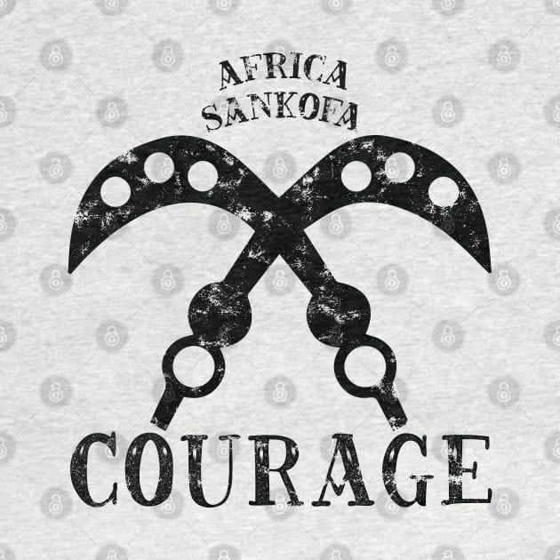 Sankofa Adinkra Symbol "Courage" Black. by Vanglorious Joy